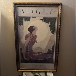 Vintage Vogue Art Print with Gold Frame